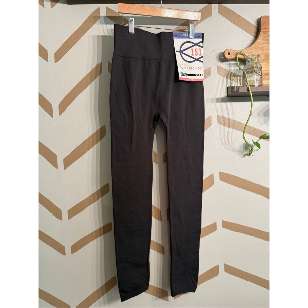 One 5 One Brown Soft Stretch Cozy Fleece Lined Pull On‎ Leggings Size L/XL NWT